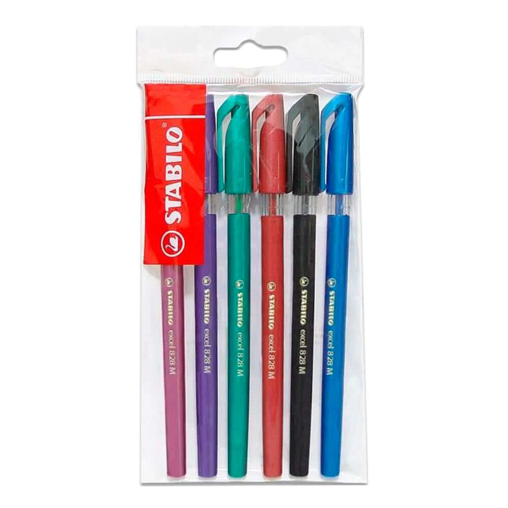Pix fara mecanism Stabilo Excel 828 M, varf 0.45 mm, 6 culori/blister eco Pix fara mecanism Stabilo Excel 828 M, varf 0.45 mm, 6 culori/blister eco